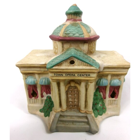 Vintage 1994 Holiday Christmas Lighted Porcelain Opera House w Box 5 Inch Dayton - Picture 1 of 9